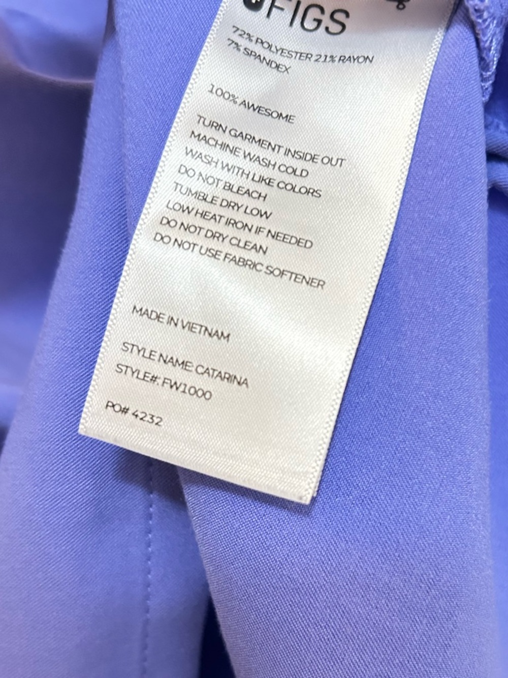 FIGS Catarina One Pocket Scrub Top Blueberry Size XS - Picture 4 of 4